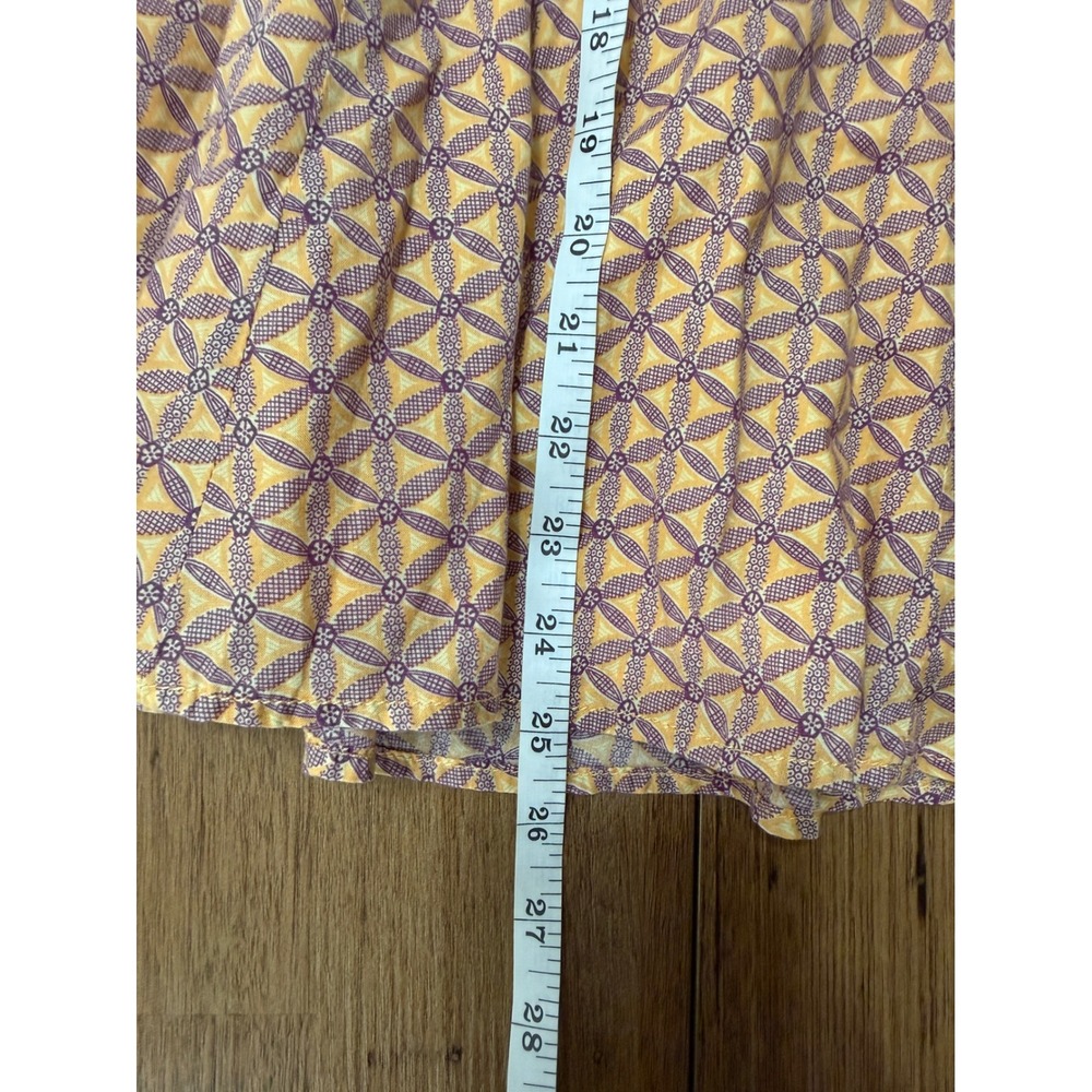 Gap Flared Midi Skirt Womens 4 Orange Purple Geometric Floral Cotton Excellent - Picture 6 of 6